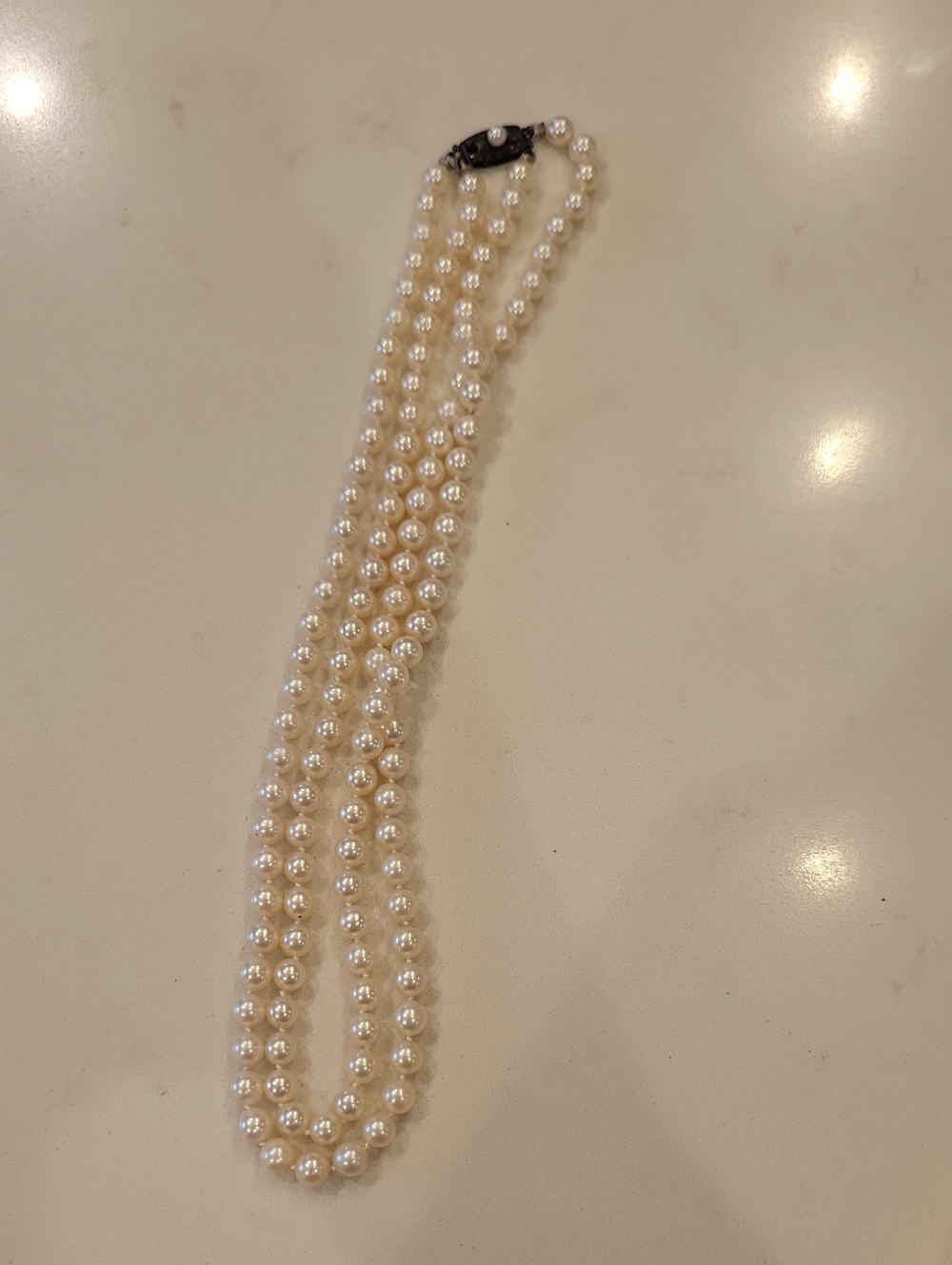 Vintage Faux Pearl Choker Necklace